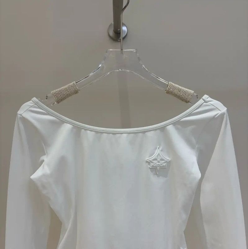 Louis Vuitton Louis Vuitton White Long Sleeve Bodysuit for Women 0089 Size S / US 4 / IT 40 - 3 Thumbnail