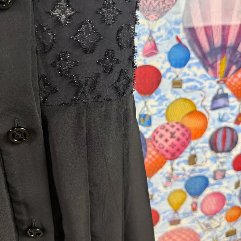 Louis Vuitton Louis Vuitton Black Silk Women's Dress Size XS 0089 Size XS / US 0-2 / IT 36-38 - 6 Thumbnail