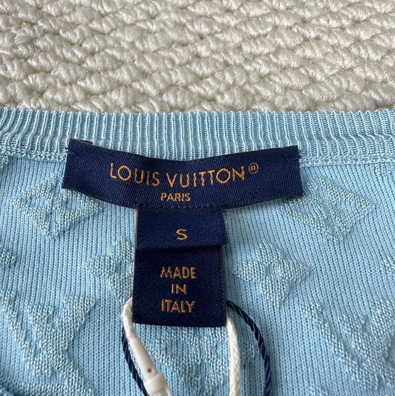 Louis Vuitton Louis Vuitton Light Blue Cotton T-Shirt 0089 Size S / US 4 / IT 40 - 3 Thumbnail