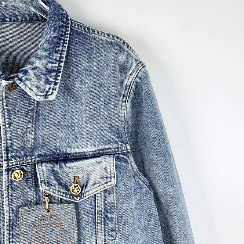 Louis Vuitton Louis Vuitton Blue Cotton Women's Jacket 0089 Size L / US 10 / IT 46 - 3 Thumbnail