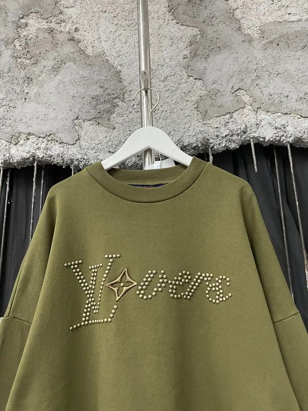Louis Vuitton Louis Vuitton Green Cotton Long Sleeve Sweatshirt 0089 Size XS / US 0-2 / IT 36-38 - 3 Thumbnail