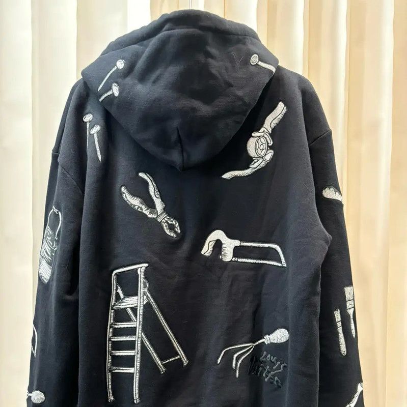 Louis Vuitton Louis Vuitton Black Cotton Long Sleeve Hoodie 0089 Size S / US 4 / IT 40 - 2 Thumbnail