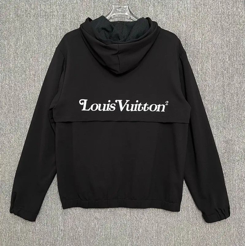 Louis Vuitton Louis Vuitton Black Nylon Hooded Jacket 0089 Size L / US 10 / IT 46 - 2 Thumbnail