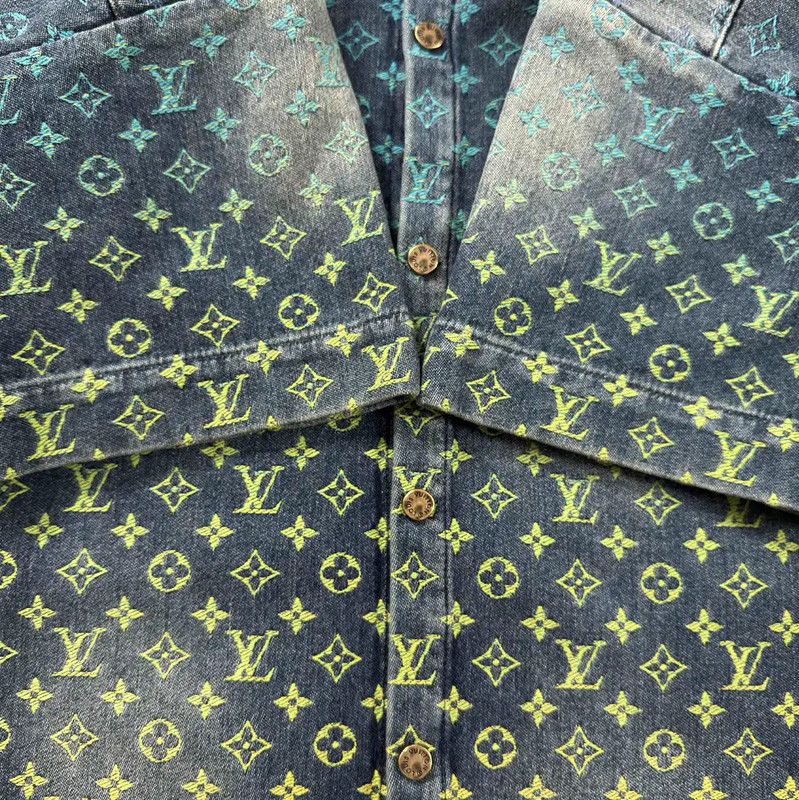 Louis Vuitton Louis Vuitton Green Cotton Men's Shirt 0089 Size S / US 4 / IT 40 - 7 Thumbnail