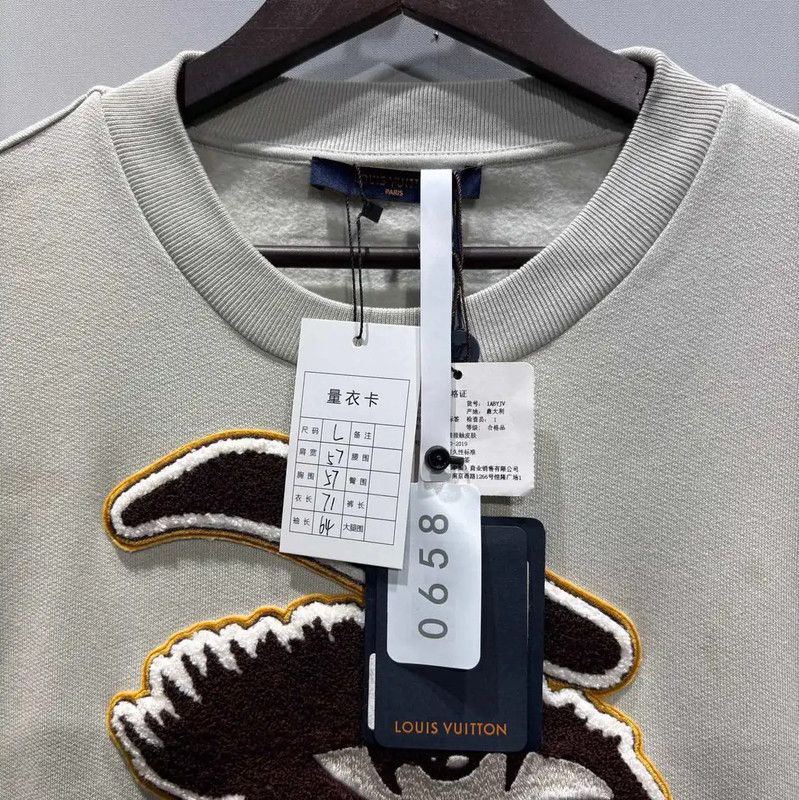 Louis Vuitton Louis Vuitton Green Cotton Men's Sweatshirt 0089 Size L / US 10 / IT 46 - 6 Thumbnail