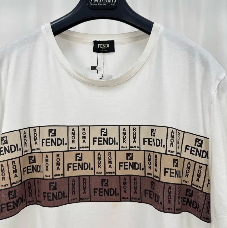 Fendi Fendi Summer White Logo T-Shirt for Men 0089 Size US XL / EU 56 / 4 - 3 Thumbnail