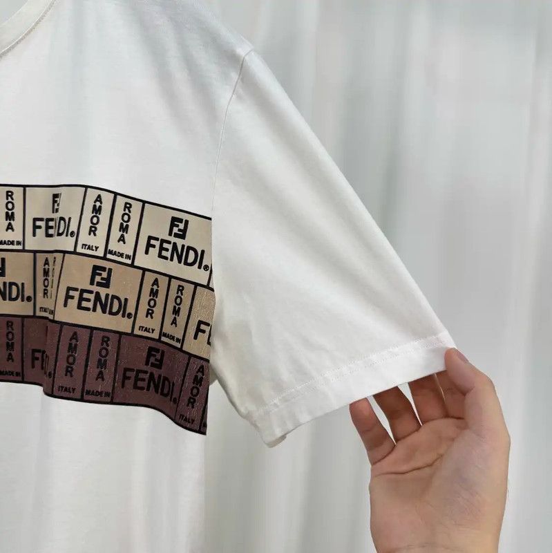 Fendi Fendi Summer White Logo T-Shirt for Men 0089 Size US XL / EU 56 / 4 - 4 Thumbnail