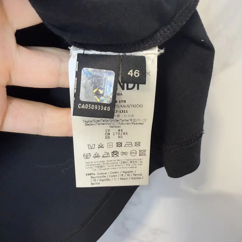 Fendi Fendi Short Sleeve Black Cotton Logo T-shirt 0089 Size US S / EU 44-46 / 1 - 3 Thumbnail