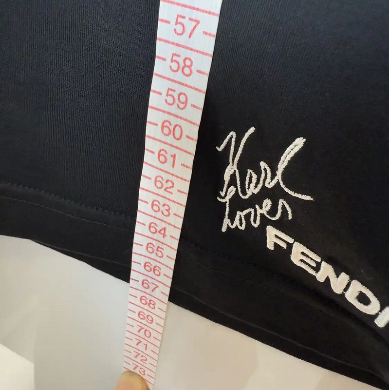 Fendi Fendi Short Sleeve Black Cotton Logo T-shirt 0089 Size US S / EU 44-46 / 1 - 8 Thumbnail