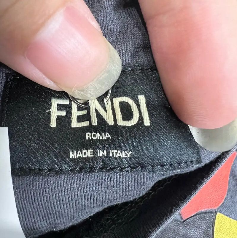 Fendi Fendi Black Cotton Men's T-Shirt with Colorful Design 0089 Size US M / EU 48-50 / 2 - 3 Thumbnail