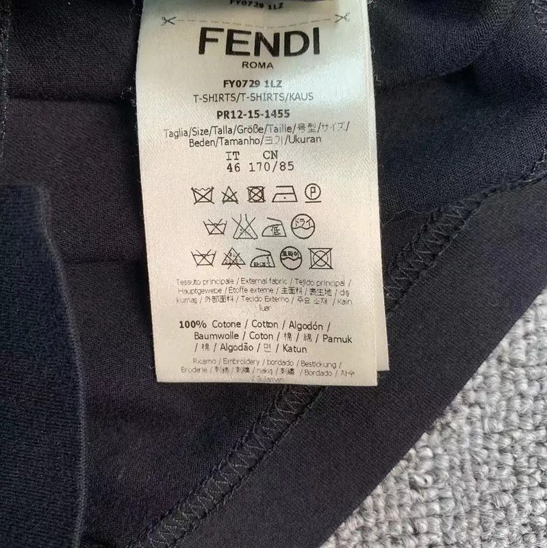 Fendi Fendi Black Cotton Men's T-shirt 0089 Size US S / EU 44-46 / 1 - 5 Thumbnail