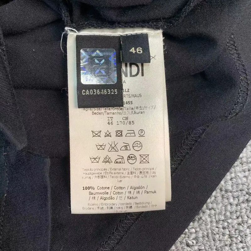 Fendi Fendi Black Cotton Men's T-shirt 0089 Size US S / EU 44-46 / 1 - 4 Thumbnail