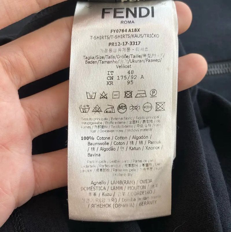 Fendi Fendi Black Cotton Men's T-Shirt with Zip 0089 Size US S / EU 44-46 / 1 - 5 Thumbnail