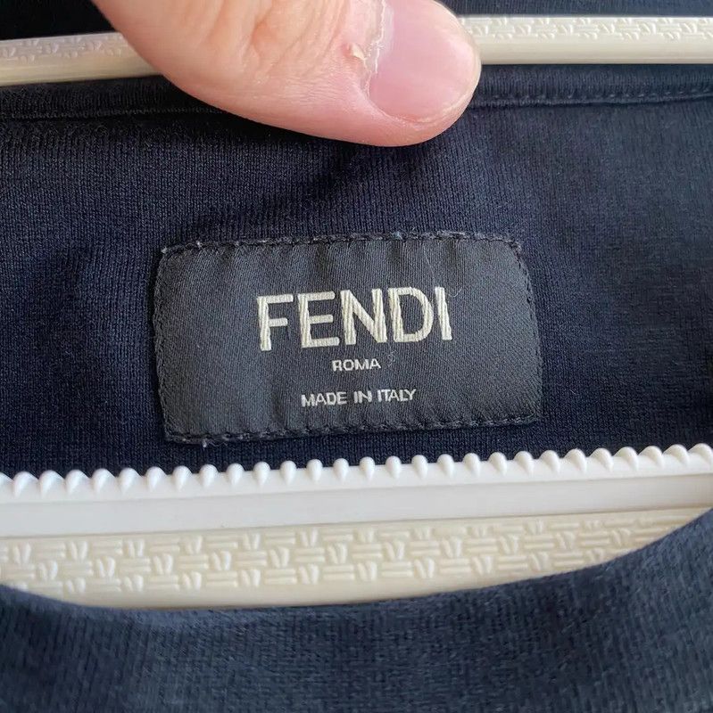 Fendi Fendi Black Cotton Men's T-Shirt with Zip 0089 Size US S / EU 44-46 / 1 - 3 Thumbnail