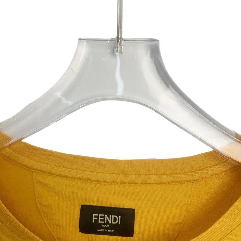 Fendi Fendi Yellow Cotton Men's T-Shirt 0089 Size US XS / EU 42 / 0 - 3 Thumbnail