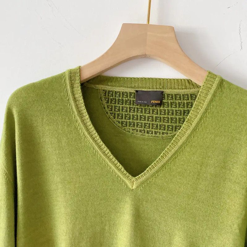 Fendi Fendi Green Wool Men's Knit Sweater 0089 Size US M / EU 48-50 / 2 - 4 Thumbnail