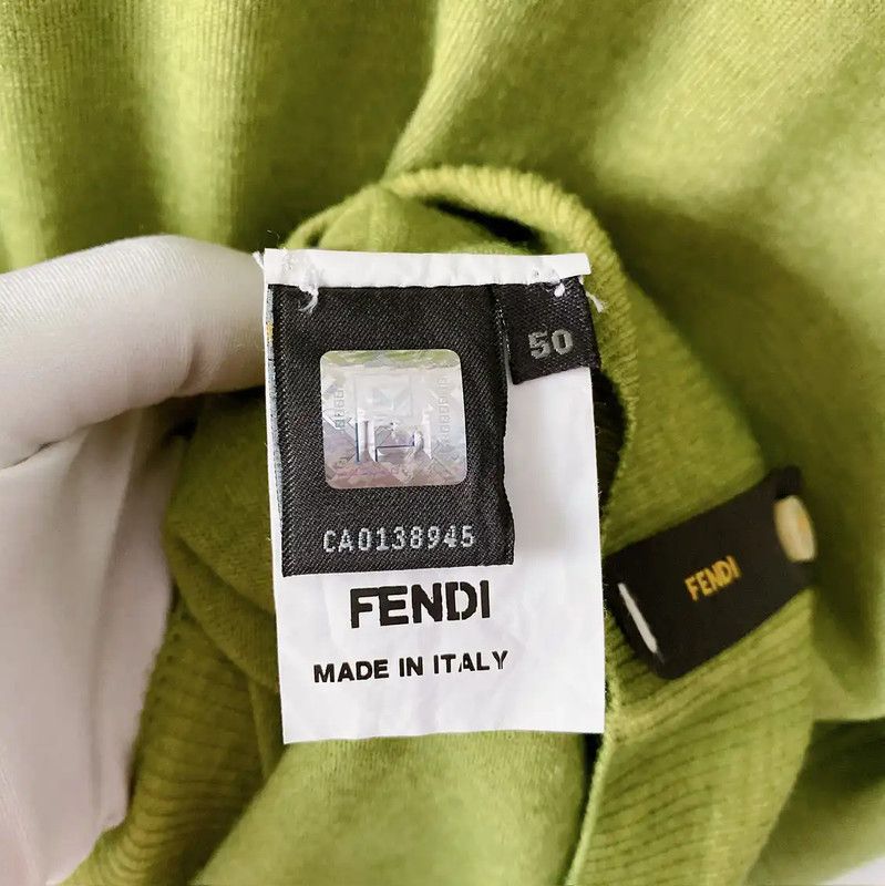 Fendi Fendi Green Wool Men's Knit Sweater 0089 Size US M / EU 48-50 / 2 - 6 Thumbnail