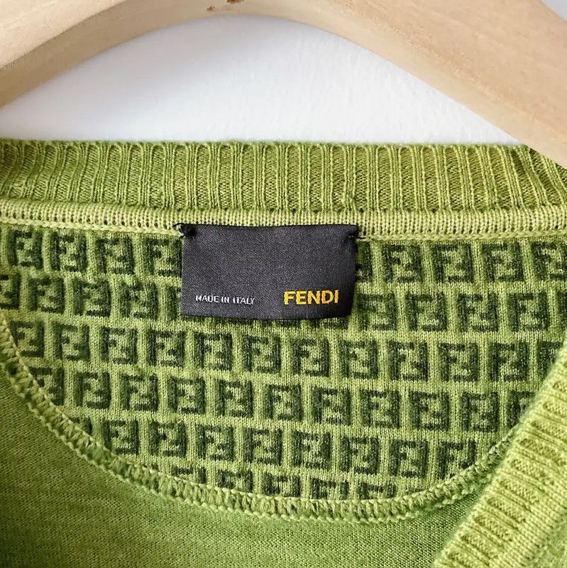 Fendi Fendi Green Wool Men's Knit Sweater 0089 Size US M / EU 48-50 / 2 - 3 Thumbnail