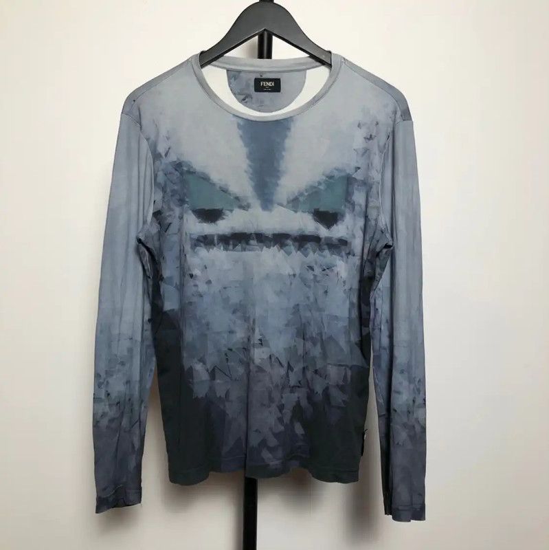 Fendi Fendi Color Block Cotton Long Sleeve T-Shirt 0089 Size US M / EU 48-50 / 2 - 2 Thumbnail