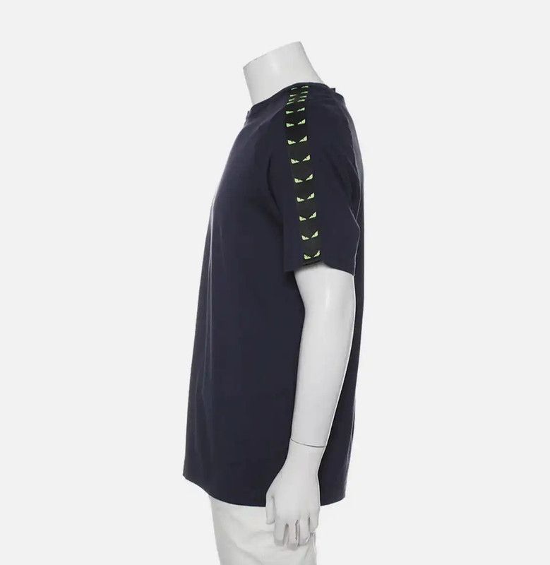 Fendi Fendi Summer Navy Cotton Men's T-shirt 0089 Size US L / EU 52-54 / 3 - 3 Thumbnail