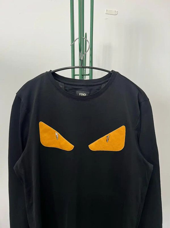 Fendi Fendi Black Long Sleeve Shirt with Monster Print 0089 Size US S / EU 44-46 / 1 - 2 Thumbnail