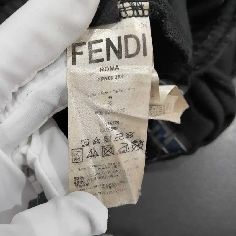 Fendi Black Cotton Casual Pants for Men 0089