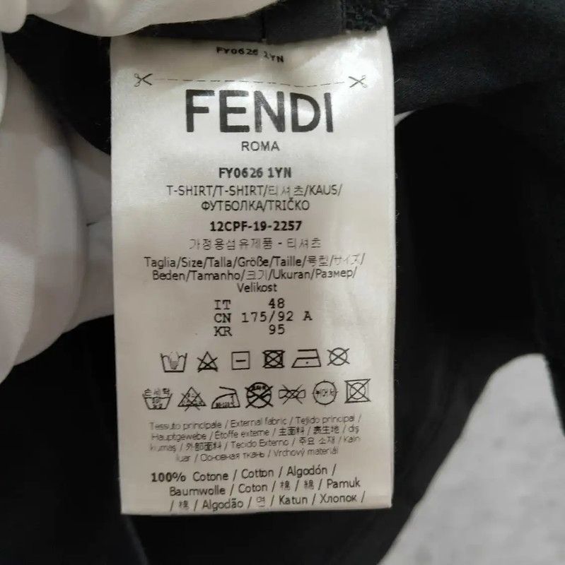 Fendi Fendi Black Cotton Short Sleeve T-Shirt 0089 Size US L / EU 52-54 / 3 - 5 Thumbnail