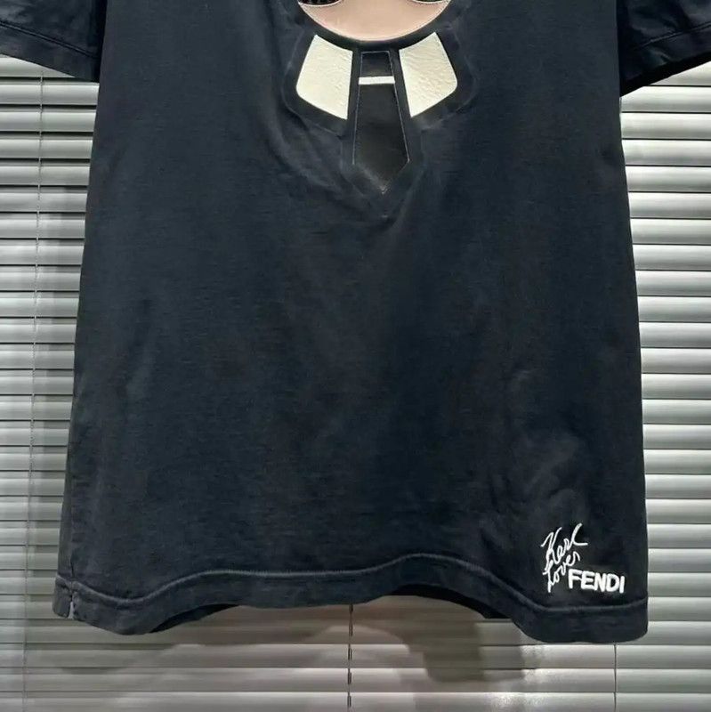 Fendi FENDI Black Short Sleeve Men's T-Shirt 0089 Size US L / EU 52-54 / 3 - 5 Thumbnail