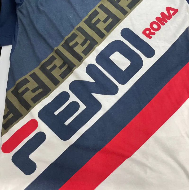 Fendi Fendi Colorblock Cotton Short Sleeve T-Shirt 0089 Size US XS / EU 42 / 0 - 5 Thumbnail