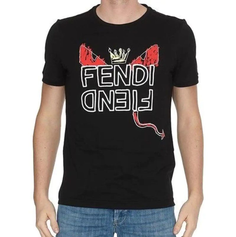 Fendi Fendi Black Cotton Logo Long Sleeve T-Shirt 0089 Size US S / EU 44-46 / 1 - 7 Thumbnail