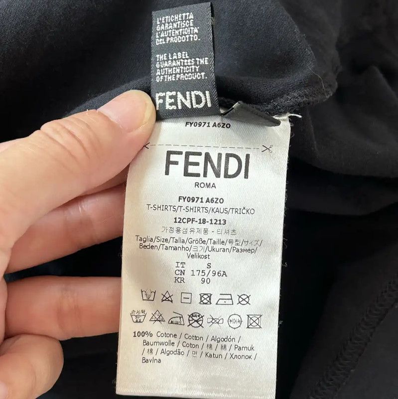 Fendi Fendi Black Cotton Logo Long Sleeve T-Shirt 0089 Size US S / EU 44-46 / 1 - 9 Thumbnail