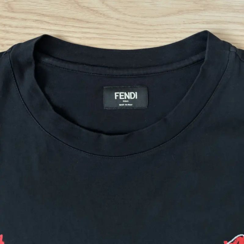 Fendi Fendi Black Cotton Logo Long Sleeve T-Shirt 0089 Size US S / EU 44-46 / 1 - 4 Thumbnail