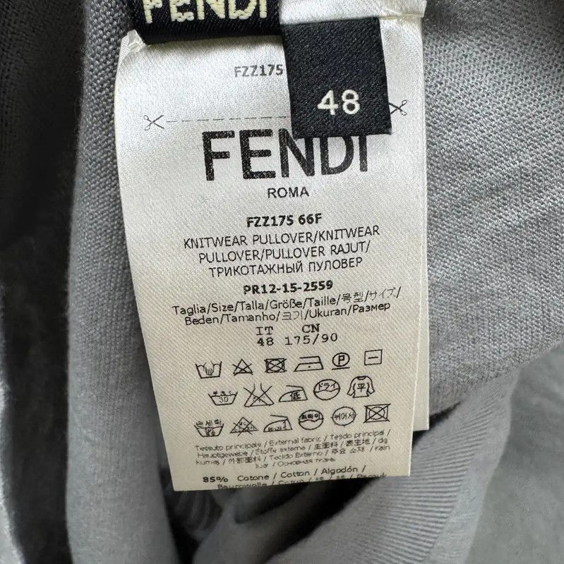 Fendi Fendi Men's Gray Cotton Long Sleeve Knit Sweatshirt 0089 Size US M / EU 48-50 / 2 - 4 Thumbnail