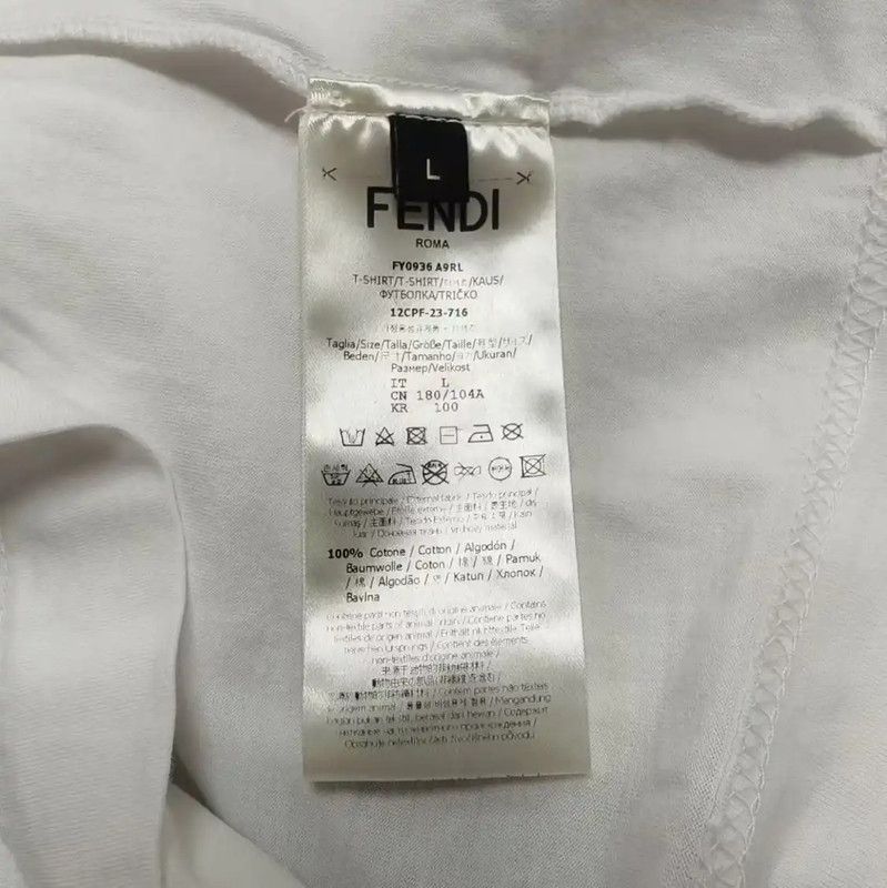 Fendi Fendi White Cotton Men's T-Shirt 0089 Size US L / EU 52-54 / 3 - 5 Thumbnail