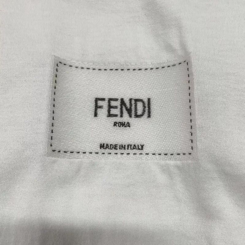 Fendi Fendi White Cotton Men's T-Shirt 0089 Size US L / EU 52-54 / 3 - 3 Thumbnail