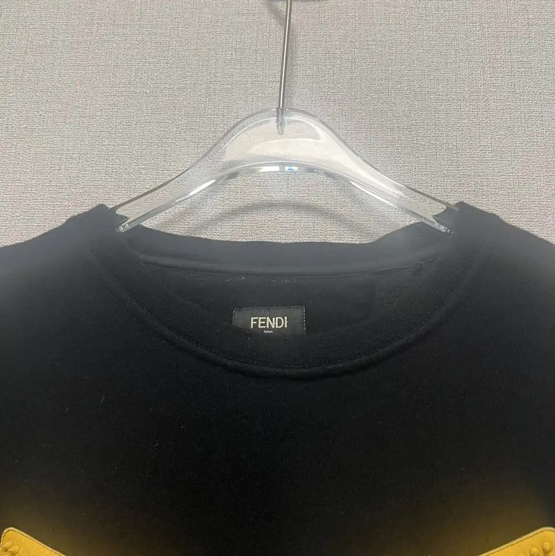 Fendi Fendi Black Wool Logo Men's Sweatshirt 0089 Size US M / EU 48-50 / 2 - 4 Thumbnail