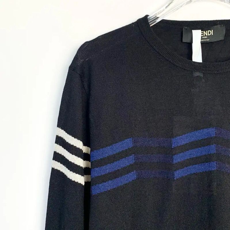 Fendi Fendi Black Cotton Men's Knit Sweater 0089 Size US S / EU 44-46 / 1 - 3 Thumbnail