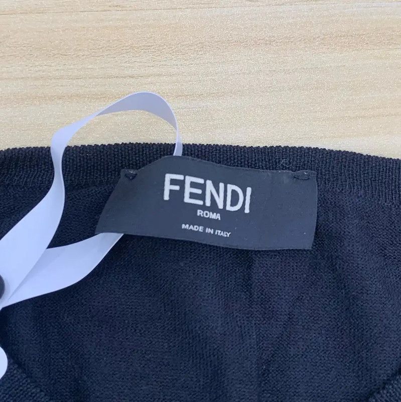 Fendi Fendi Black Cotton Men's Knit Sweater 0089 Size US S / EU 44-46 / 1 - 6 Thumbnail