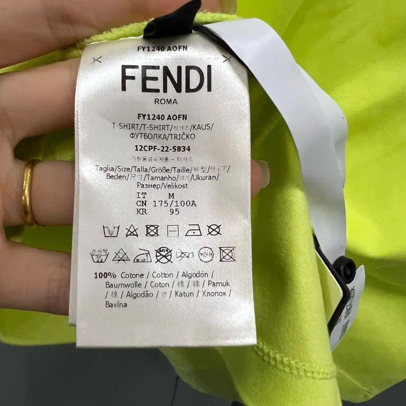 Fendi Fendi Summer Yellow Short Sleeve T-Shirt 0089 Size US M / EU 48-50 / 2 - 4 Thumbnail