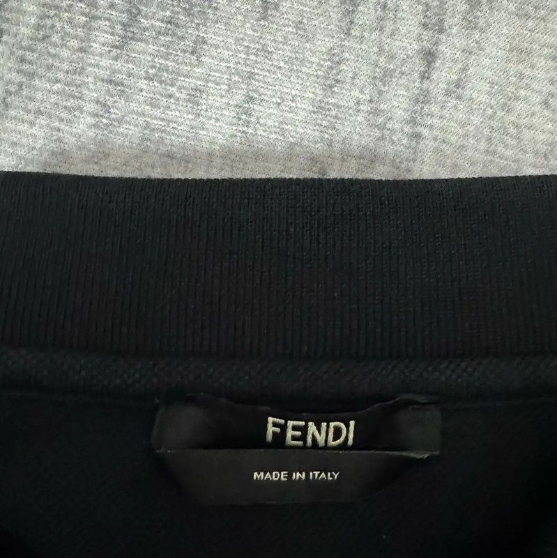 Fendi Fendi Black Embroidered Cotton Polo Shirt 0089 Size US S / EU 44-46 / 1 - 3 Thumbnail