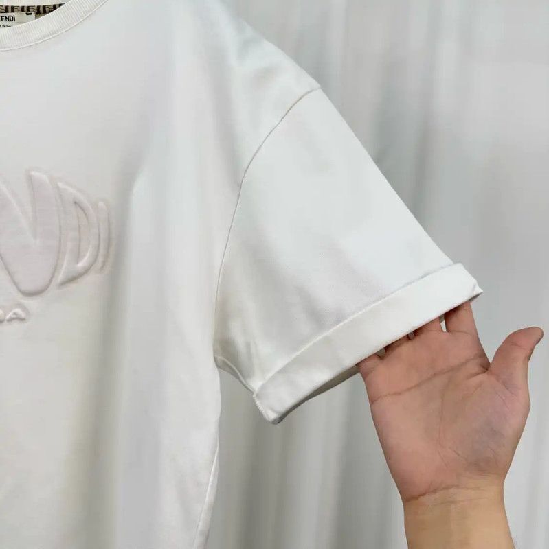 Fendi Fendi Summer White Cotton Logo T-Shirt 0089 Size US S / EU 44-46 / 1 - 4 Thumbnail