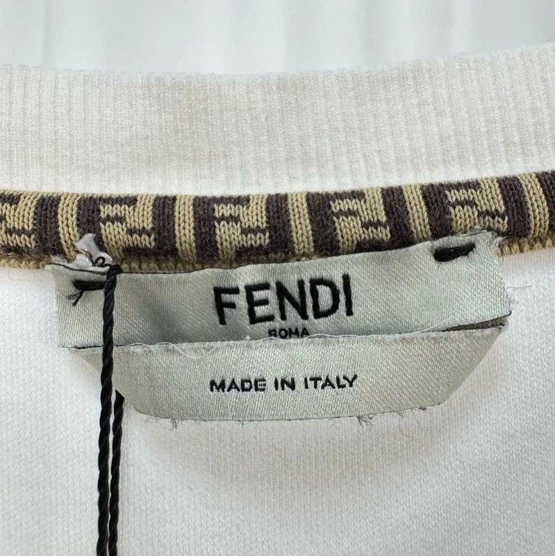 Fendi Fendi Summer White Cotton Logo T-Shirt 0089 Size US S / EU 44-46 / 1 - 5 Thumbnail