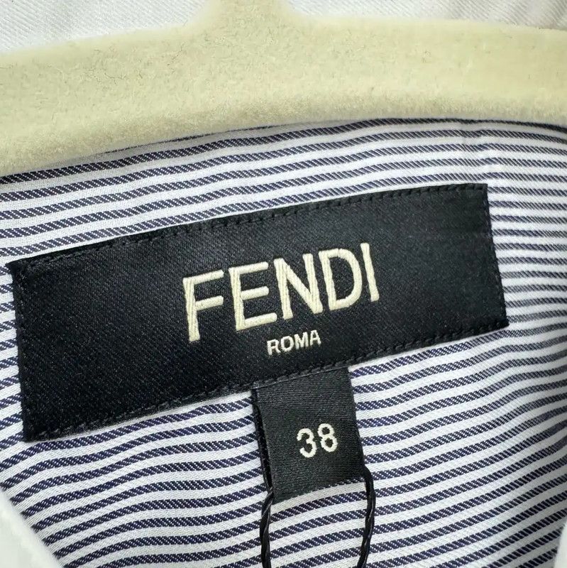 Fendi Fendi Spring Autumn Blue Gray Cotton Long Sleeve Shirt 0089 Size US S / EU 44-46 / 1 - 6 Thumbnail
