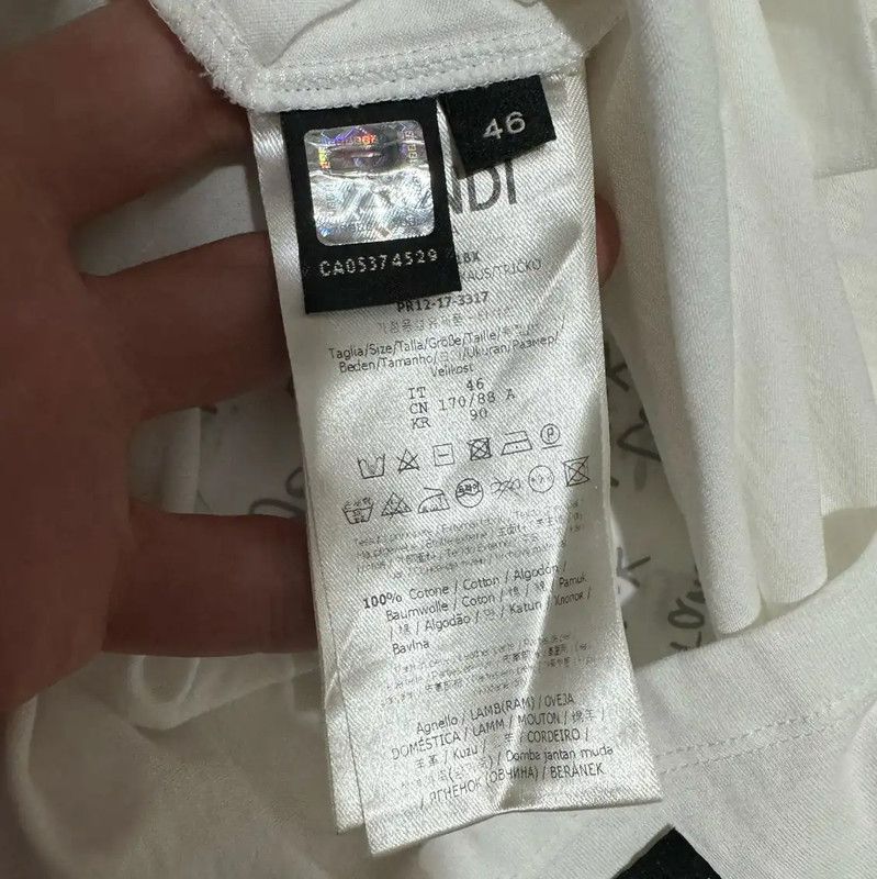 Fendi Fendi Men's Embroidered Logo T-Shirt 0089 Size US S / EU 44-46 / 1 - 5 Thumbnail