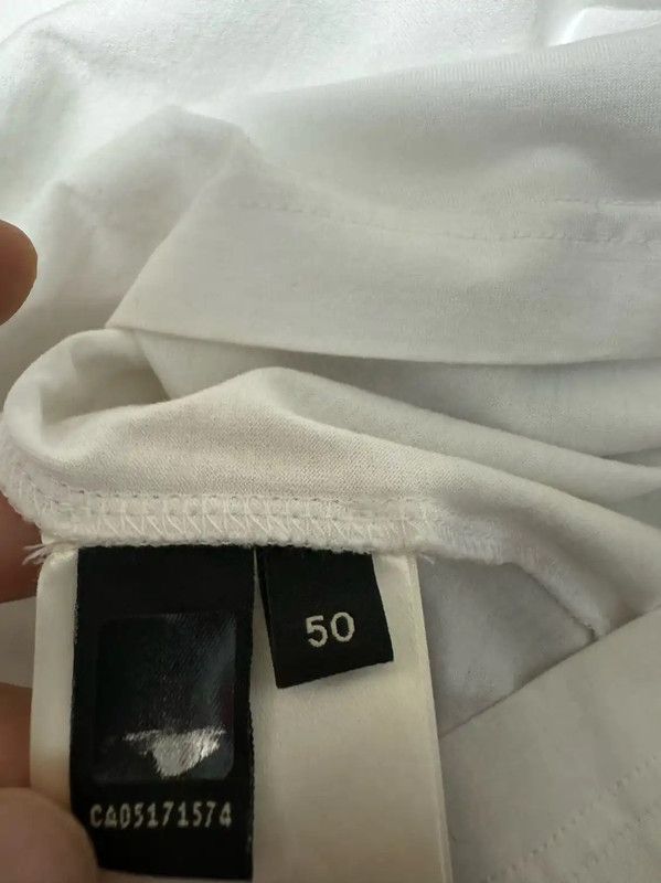 Fendi Fendi Men's White Embroidered Logo T-Shirt 0089 Size US L / EU 52-54 / 3 - 5 Thumbnail