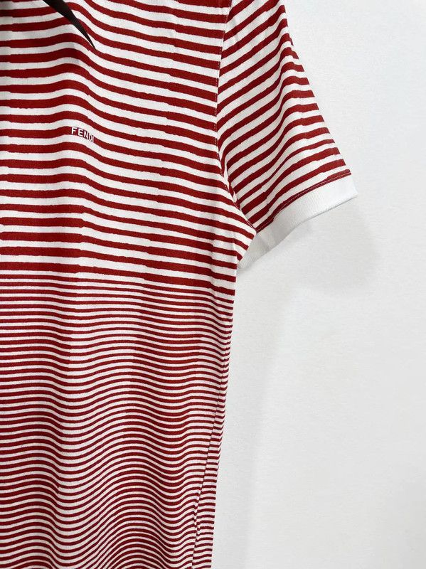 Fendi Fendi Red Striped Cotton Men's Polo Shirt 0089 Size US M / EU 48-50 / 2 - 3 Thumbnail