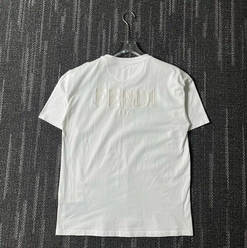 Fendi Fendi Summer White Cotton Embroidered T-Shirt 0089 Size US S / EU 44-46 / 1 - 2 Thumbnail