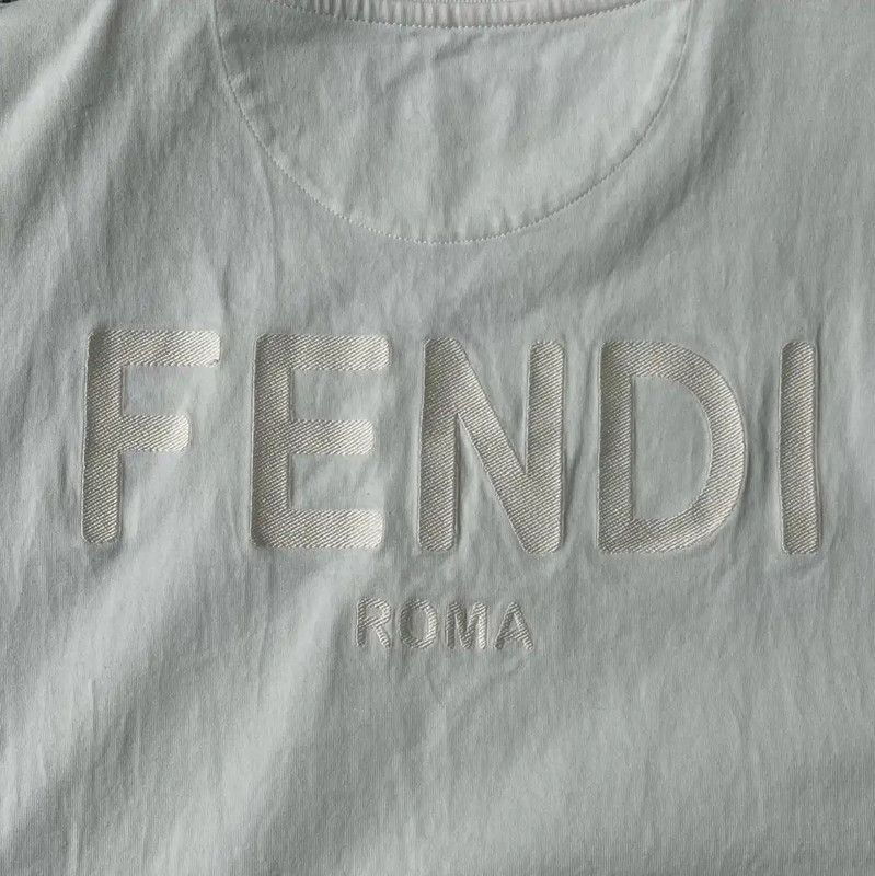 Fendi Fendi Summer White Cotton Embroidered T-Shirt 0089 Size US S / EU 44-46 / 1 - 5 Thumbnail