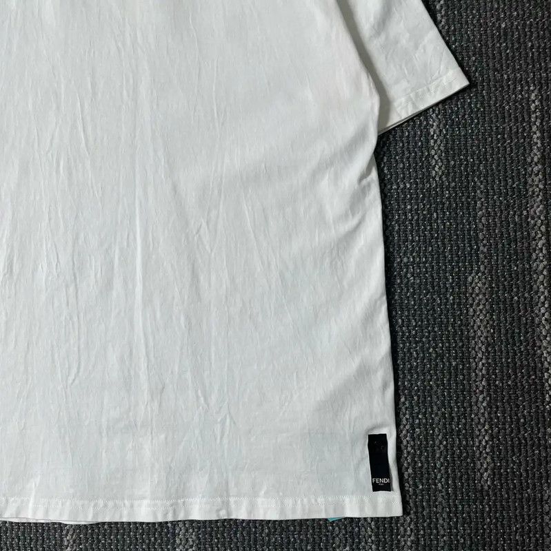 Fendi Fendi Summer White Cotton Embroidered T-Shirt 0089 Size US S / EU 44-46 / 1 - 4 Thumbnail