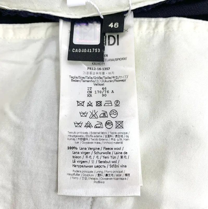 Fendi Fendi Men's Casual Pants in Deep Navy Wool 0089 Size US 28 / EU 44 - 7 Thumbnail